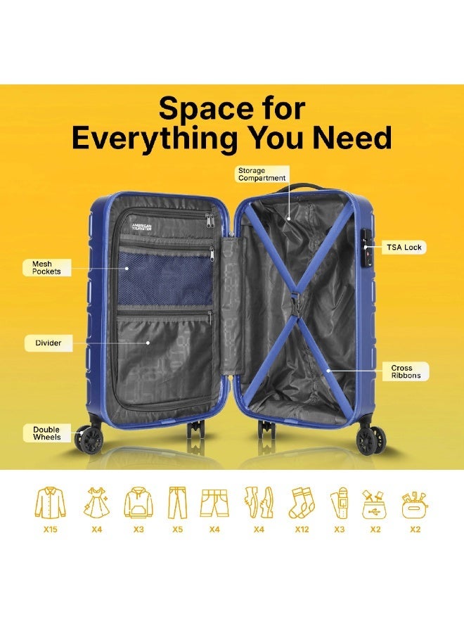 AMERICAN TOURISTER Bricklane Suitcase, Check-In Size 69 cm / 25 inch, 4 Spinner Wheels, Hard Top, Polycarbonate, Oxford Blue|Lightweight|Scratch & Impact Resistance|TSA Lock|Inner Mesh Zippered Pocket - 3 Years International Warranty - Image 5